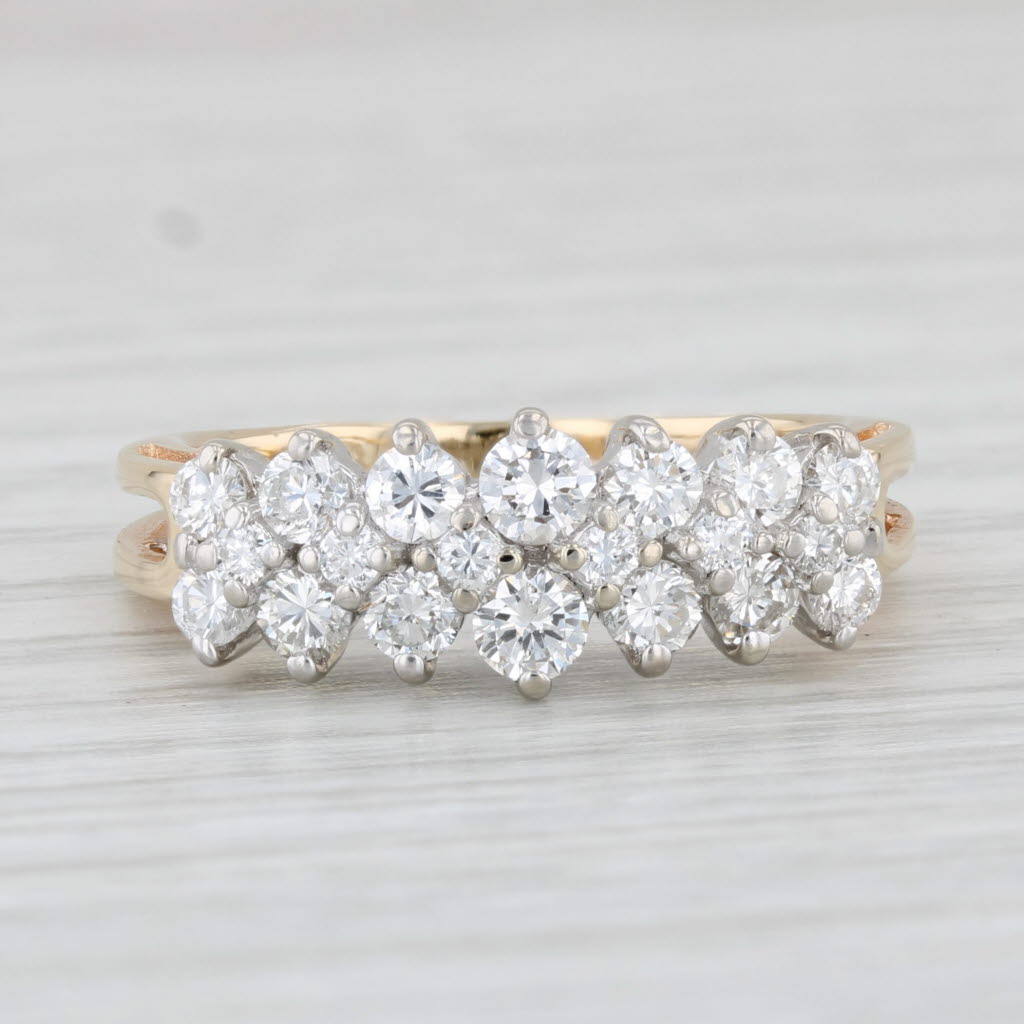 Light Gray 0.96ctw Diamond Ring 14k Yellow Gold Size 7.25 Wedding Anniversary Band
