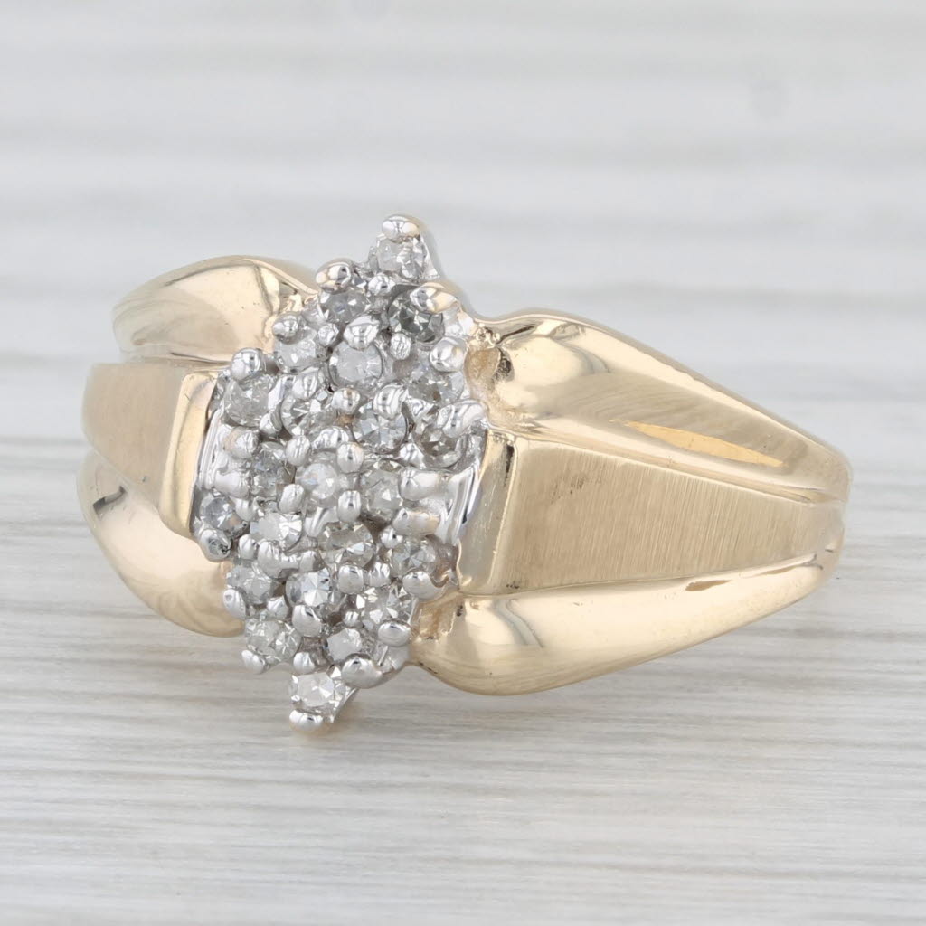 Light Gray 0.23ctw Diamond Cluster Ring 10k Yellow Gold Size 5