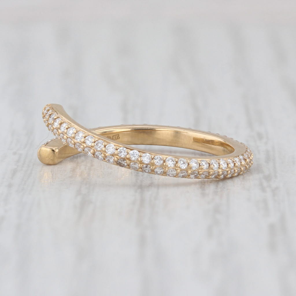 Noemi 0.50ctw Diamond Bypass Open Band Ring 18k Yellow Gold Size 7 Stackable