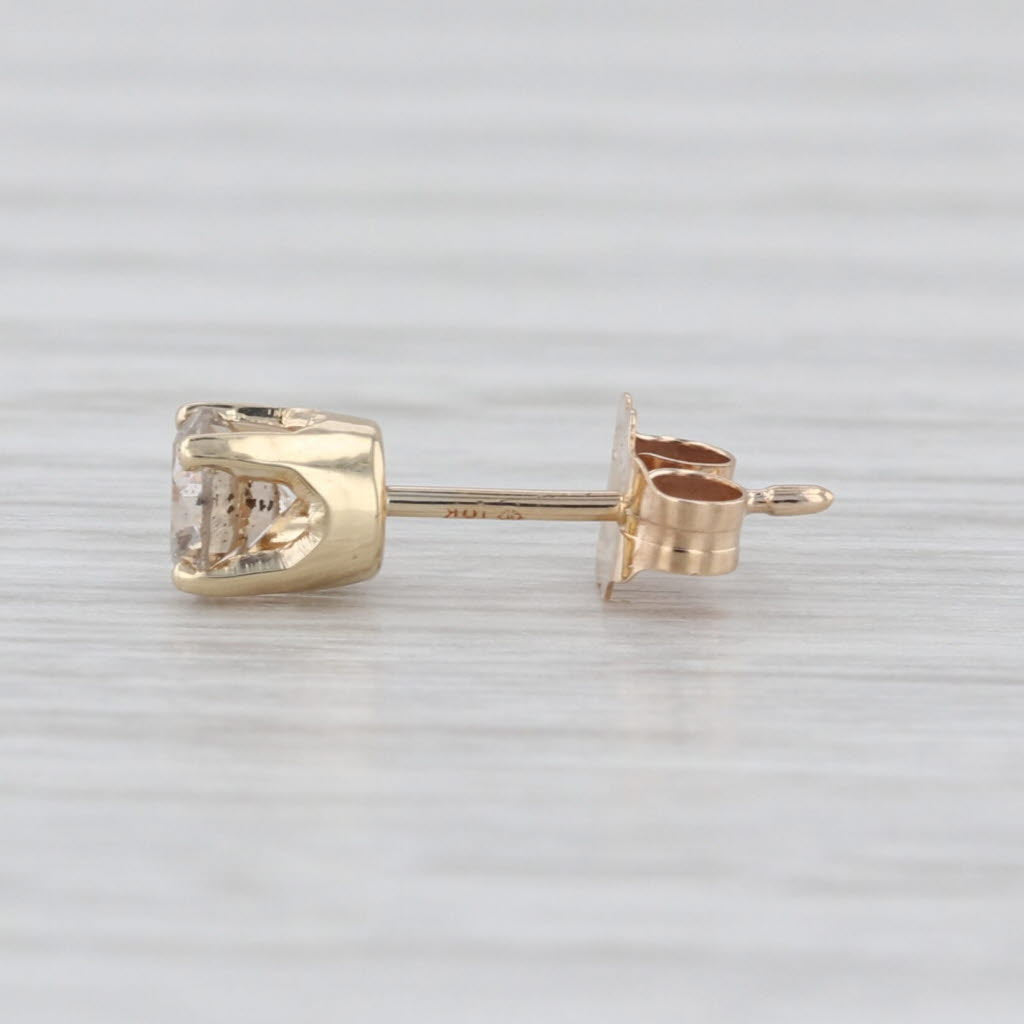 Single 0.22ct Round Diamond Solitaire Stud Earring 10k Yellow Gold