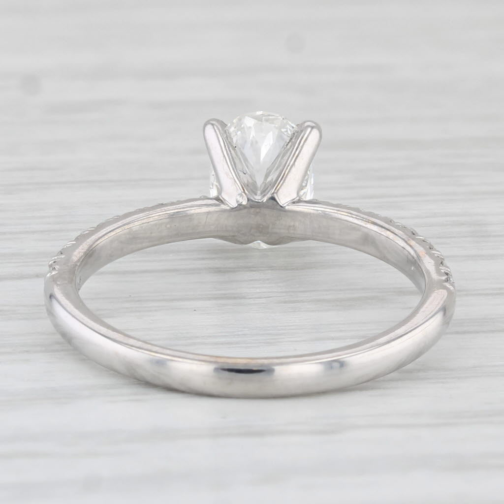 Light Gray 1.38ctw VS2 Oval Diamond Engagement Ring 14k White Gold Size 6.75 GIA