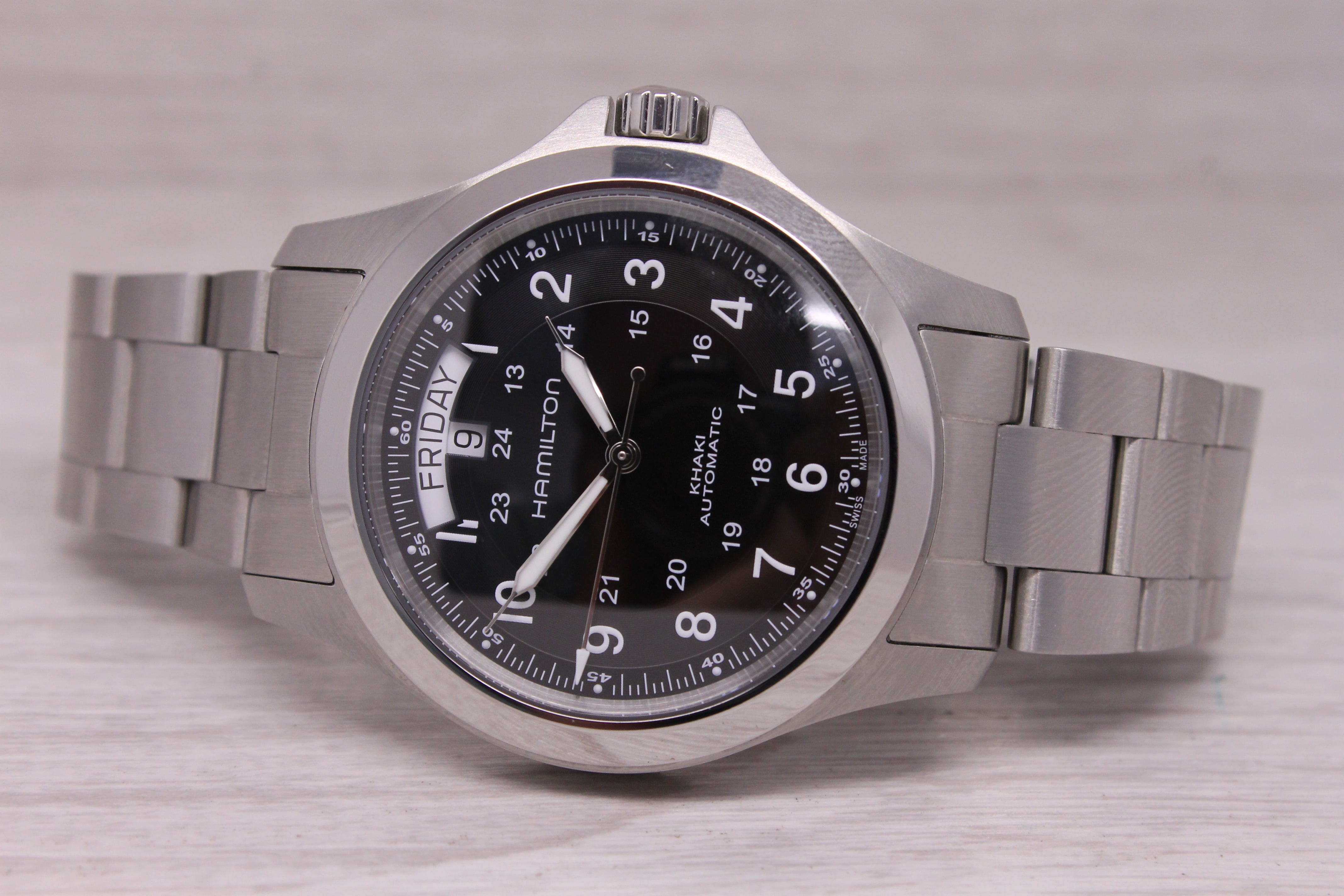 Hamilton Khaki Field King Mens Watch 40mm Steel Swiss Day Date Auto H644550 Box