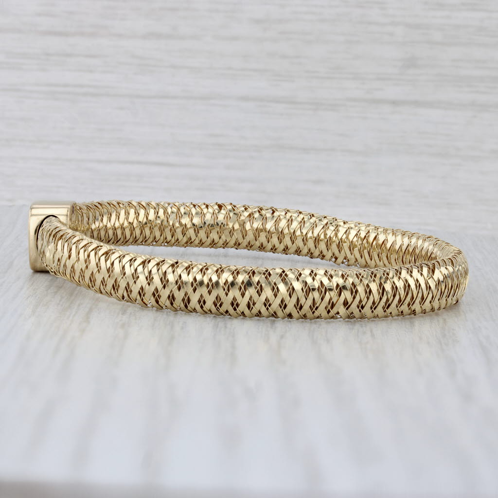 Light Gray Roberto Coin Primavera 0.24ctw Diamond Bracelet 18k Gold Strechable Mesh Band