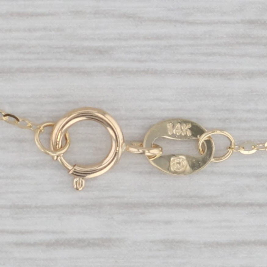 Gray Letter Initial "R" Pendant Necklace 14k Yellow Gold 16-18" Cable