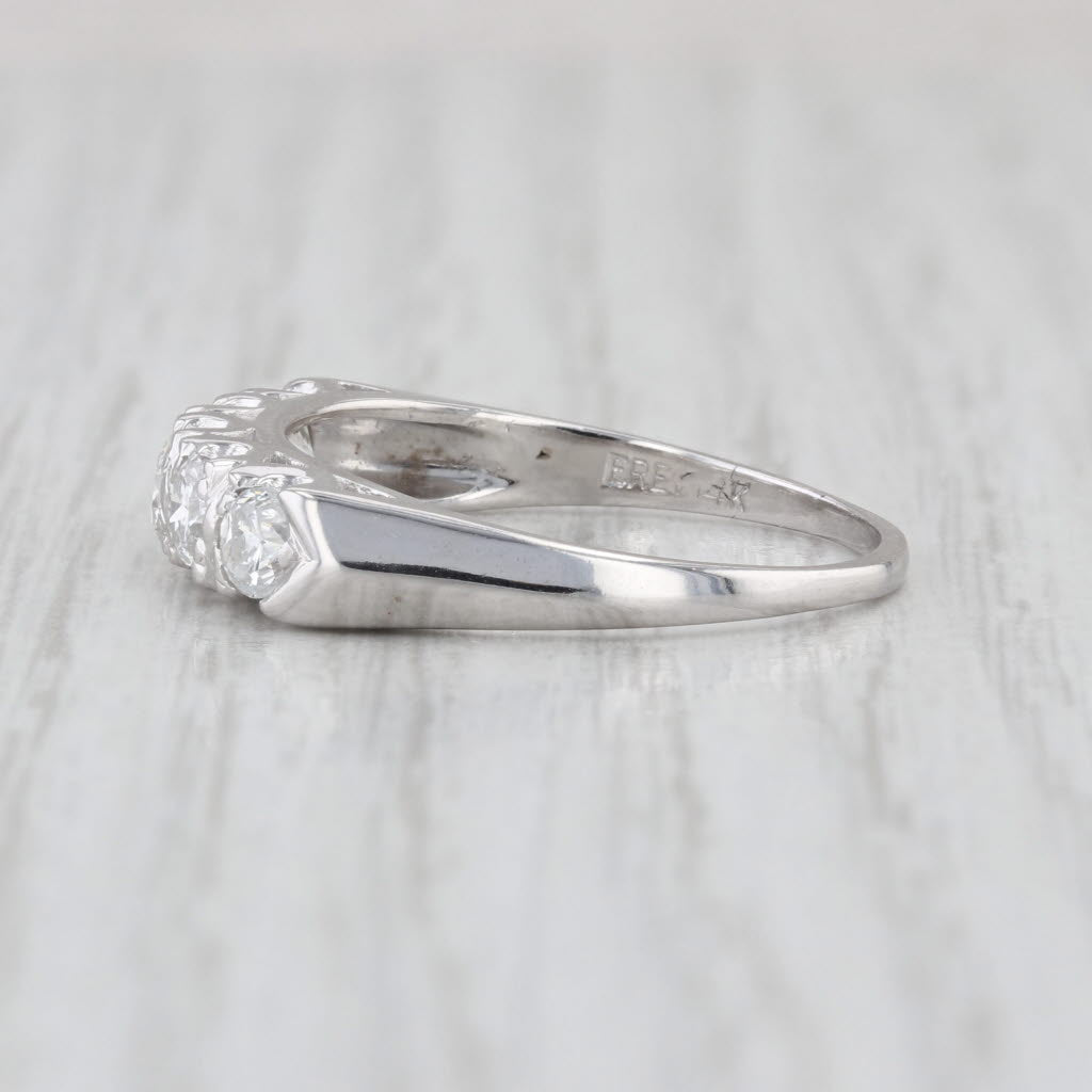 0.74ctw Diamond Anniversary Band 14k White Gold Wedding Ring Size 9 Stackable