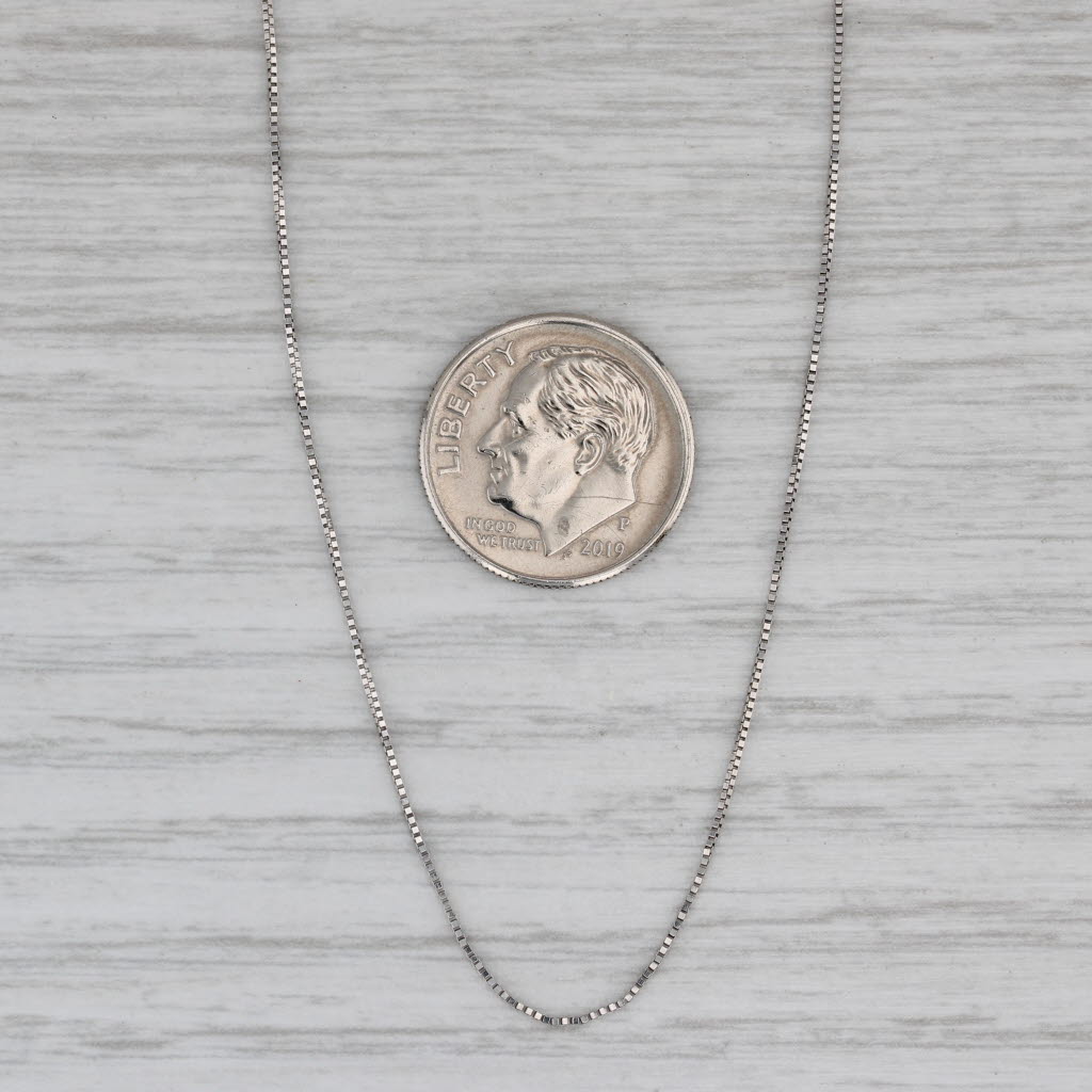 New Octava Box Chain Necklace 14k White Gold 18" 0.7mm