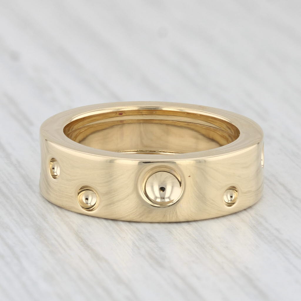 Light Gray Roberto Coin Pois Moi Luna Diamond Ring 18k Yellow Gold Size 6.5 Dots Band
