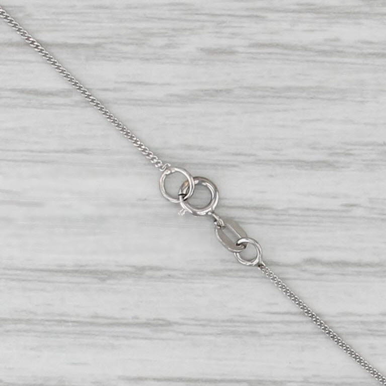 18" 0.8 Curb Chain Necklace 14k White Gold