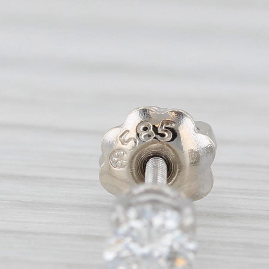 Light Gray 0.30ctw Diamond Solitaire Stud Earrings 950 Platinum Pierced Screw Back
