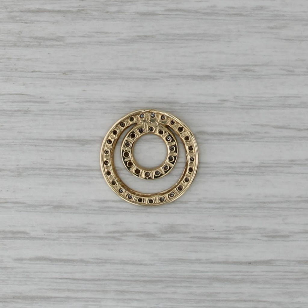 0.81ctw Diamond Eternity Circles Pendant 10k Yellow Gold Floating Drop