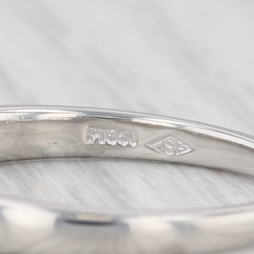 Light Gray 0.20ctw Diamond Wedding Band 950 Platinum Stackable Anniversary Ring