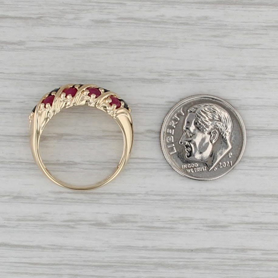 1.12ctw Ruby Sapphire Emerald Ring 14k Yellow Gold Size 7