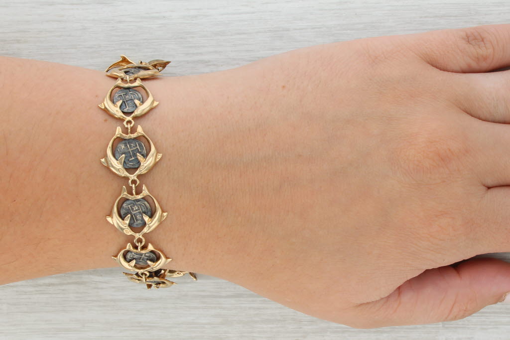 Nuestra Senora de Atocha Coin Bracelet Spanish Galleon Treasure COA 14k Gold