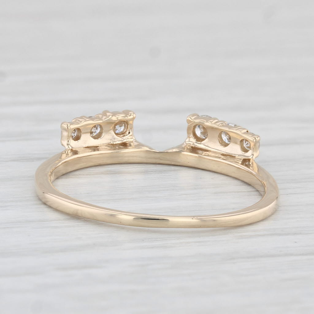 Light Gray 0.24ctw Diamond Ring Enhancer Guard 14k Gold Wedding Band Size 7.5 Stackable