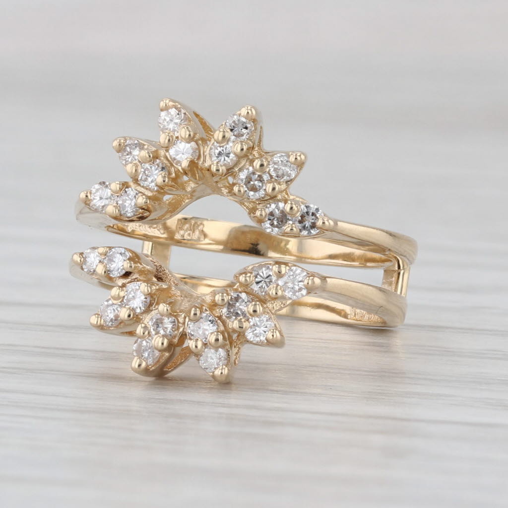 0.40ctw Diamond Ring Jacket Enhancer Bridal 14k Yellow Gold Size 5.5