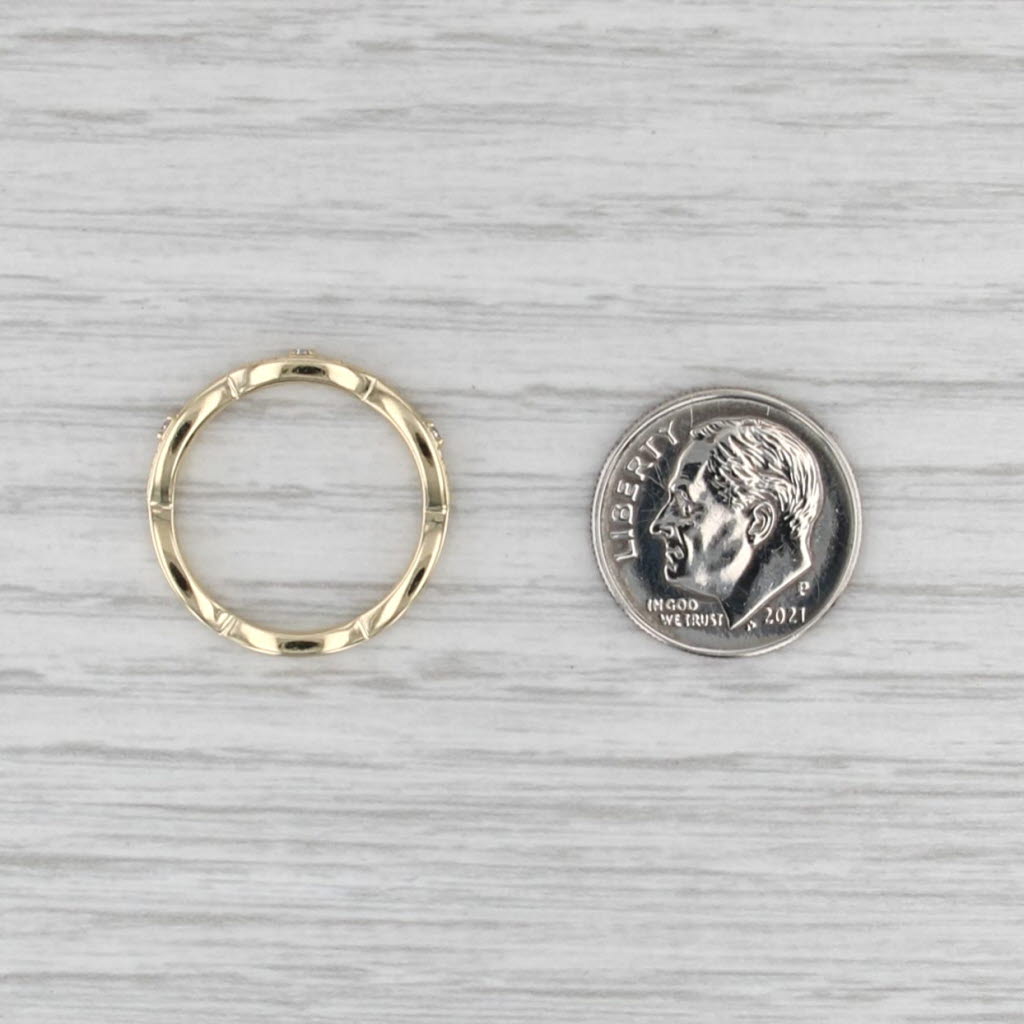 New Lab Created Diamond Wedding Band 14k Yellow Gold Stackable Anniversary Ring
