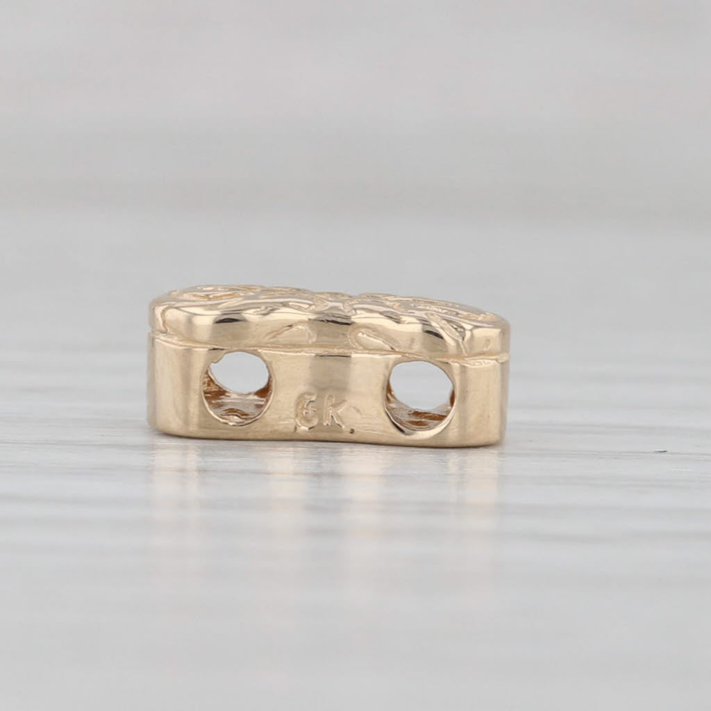 Gray Vintage Slide Bracelet Spacer Charms 14k Yellow Gold Set of 2 Goldman Kolber