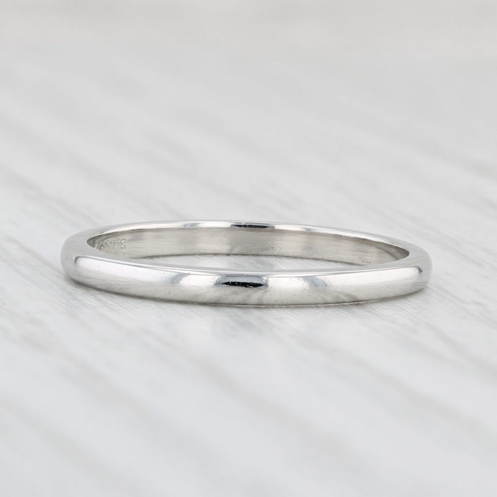 Light Gray Vintage Traub Orange Blossom Wedding Band 900 Platinum Ring Size 6
