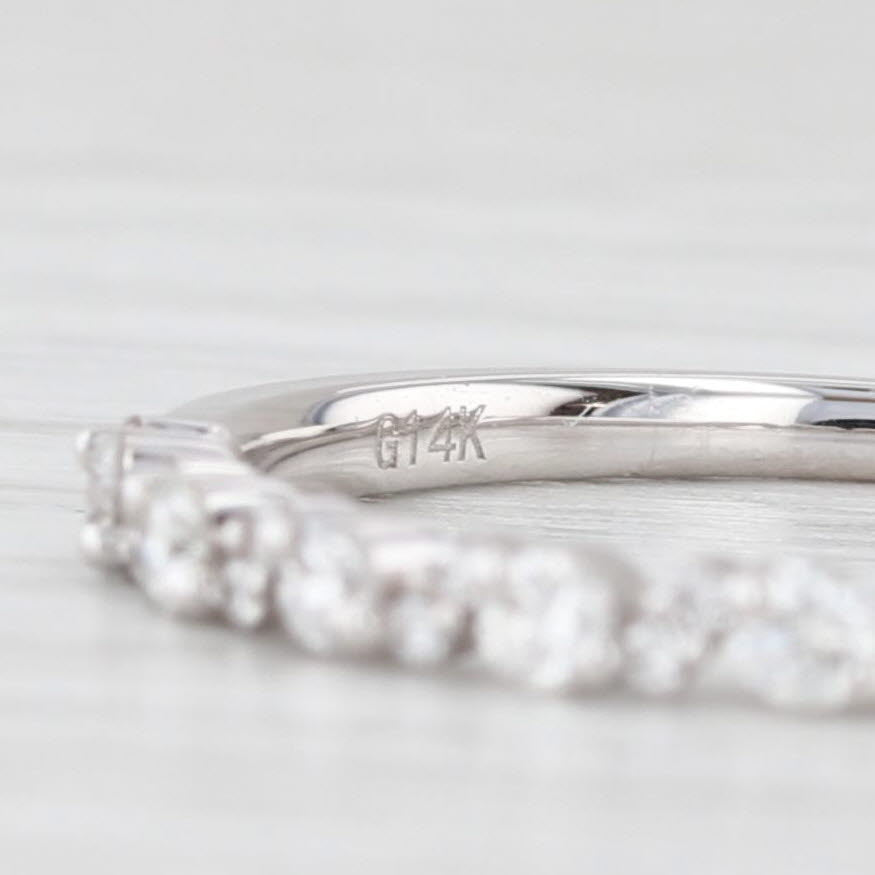 Light Gray New 0.25ctw Diamond Wedding Band 14k White Gold Stackable Anniversary Ring 6.5
