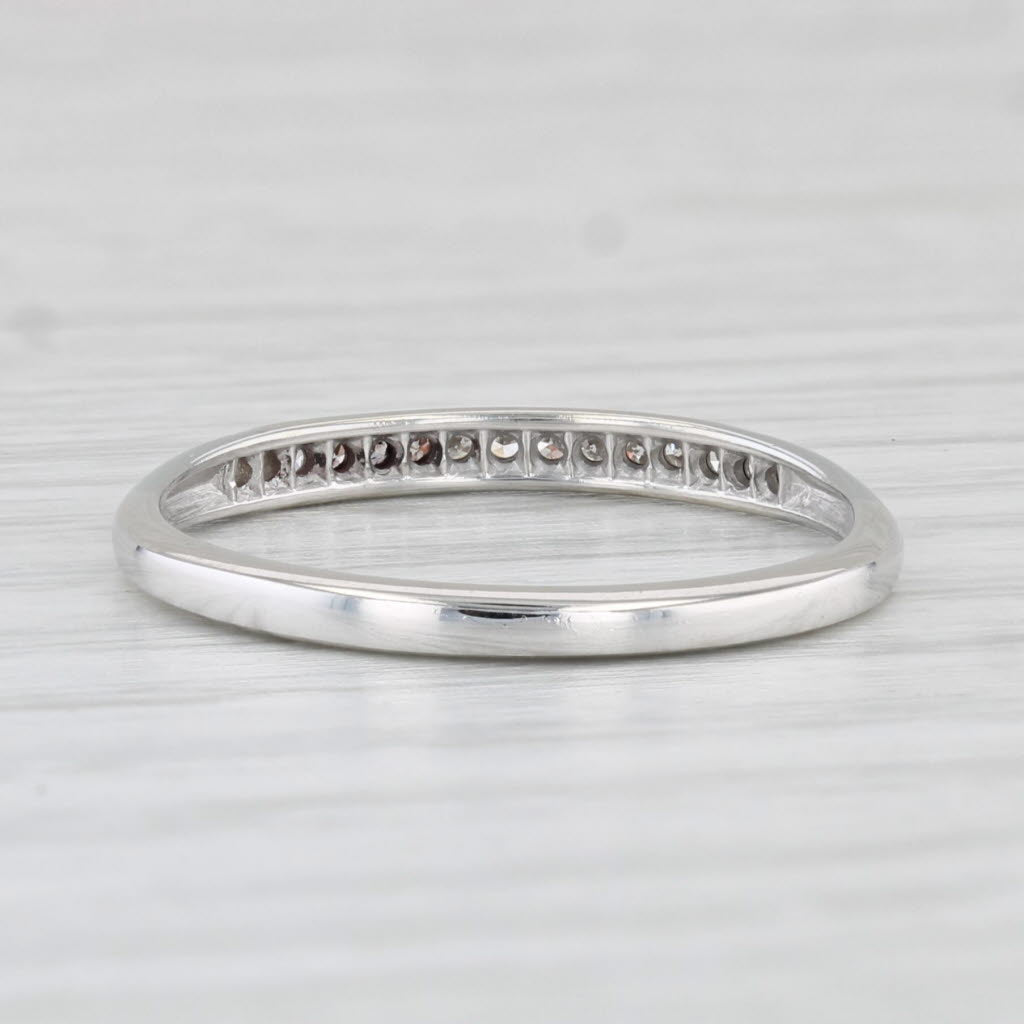 Light Gray Diamond Wedding Band 10k White Gold Size 7 Stackable Ring