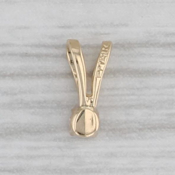 Gray Dainty Diamond Solitaire 14k Yellow Gold Small Drop Pendant