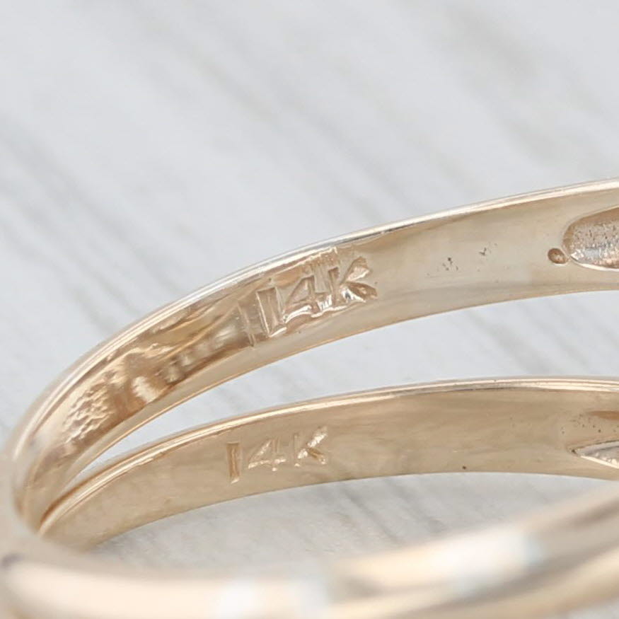 Light Gray Vintage 0.28ctw Diamond Engagement Ring Wedding Band Bridal Set 14k Yellow Gold