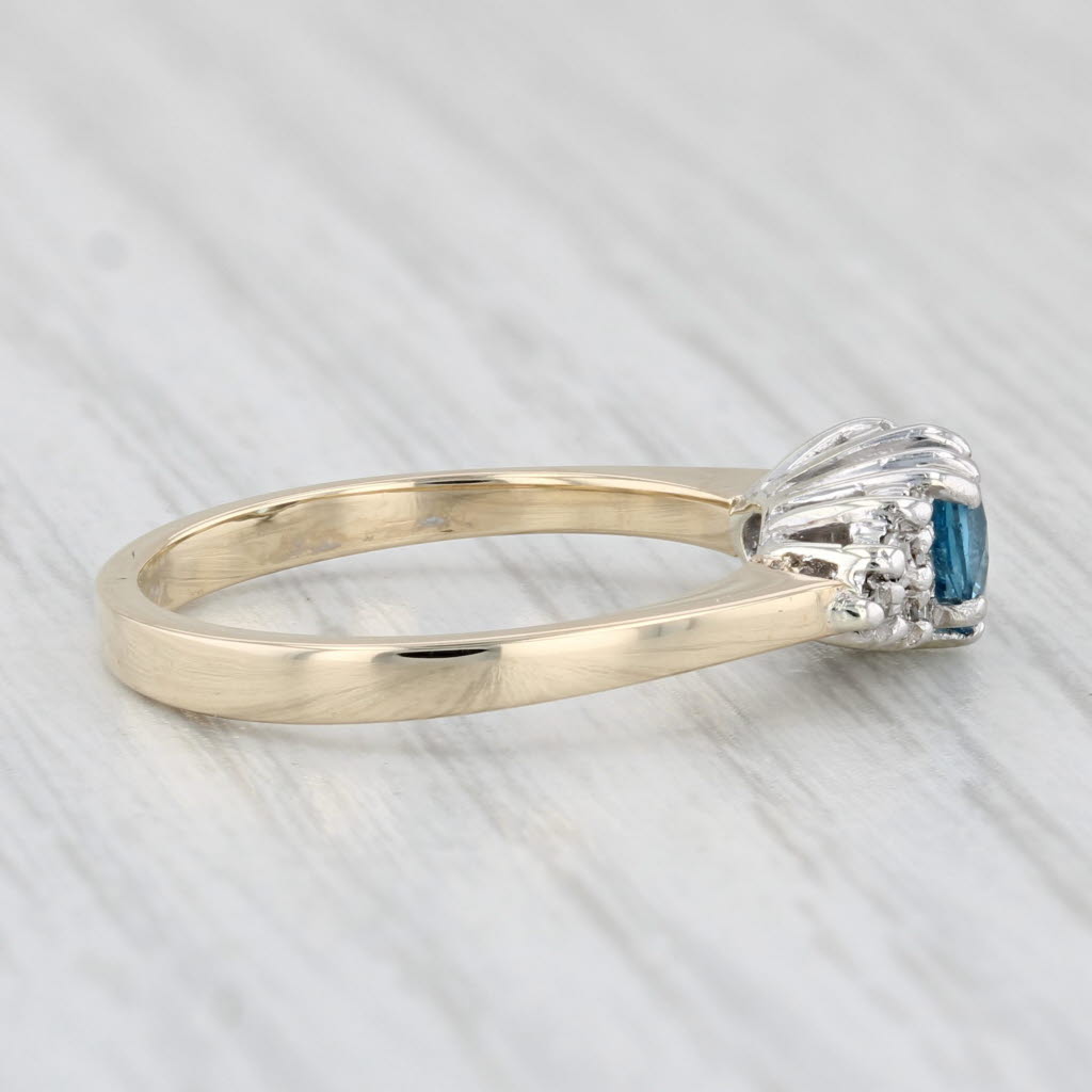 Light Gray 0.41ctw Heart Topaz Diamond Halo Ring 9k Yellow Gold Size 5.5 British