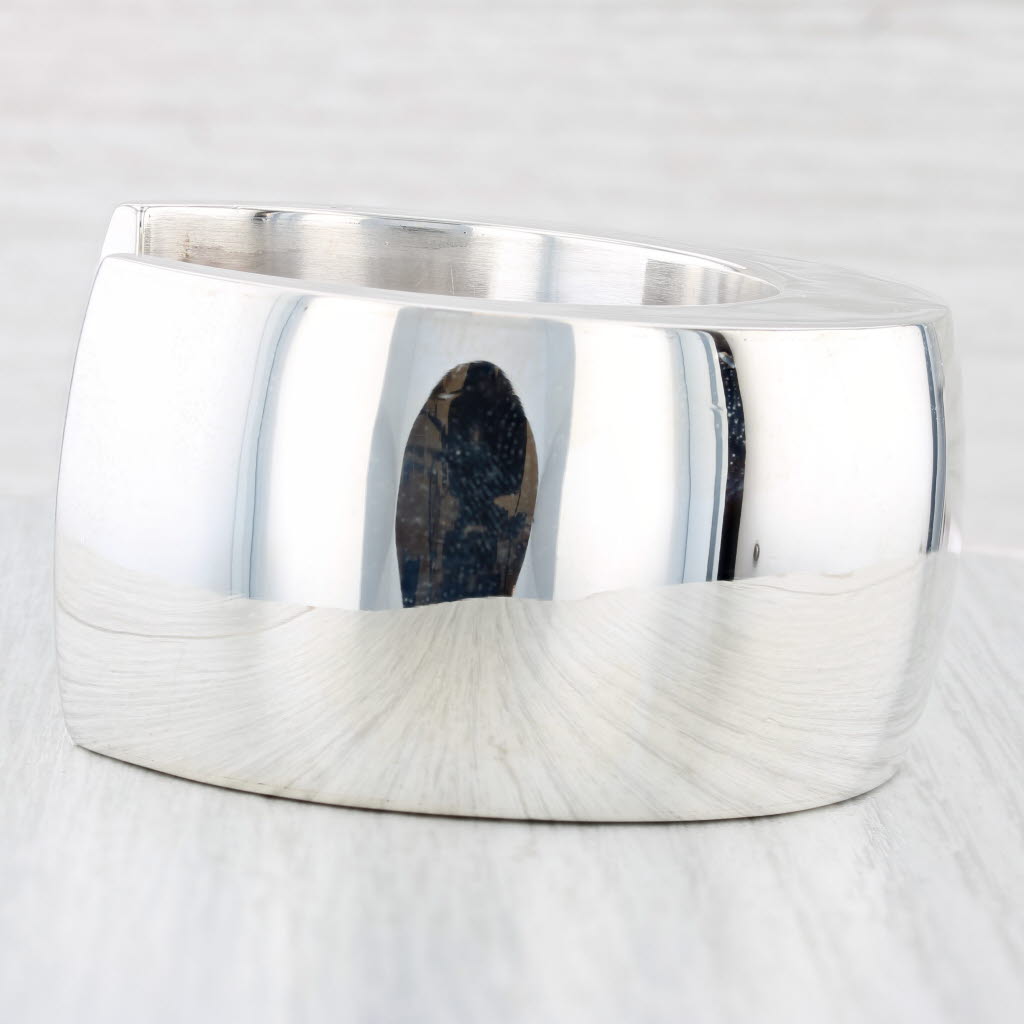 Light Gray Talleres De Los Ballesteros Large Cuff Bracelet Sterling Silver Statement 6"