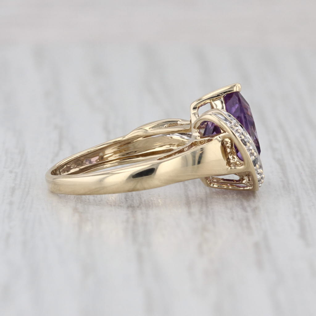 1.93ctw Amethyst Diamond Ring 14k Yellow Gold Size 5.5