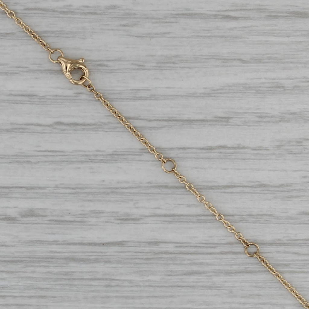 New 0.20ctw Diamond Beehive Pendant Necklace 14k Gold Adjustable Cable Chain