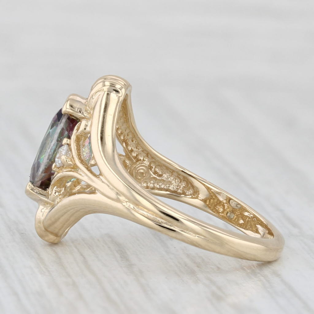 Light Gray 1.65ctw Mystic Topaz Diamond Ring 14k Yellow Gold Size 5