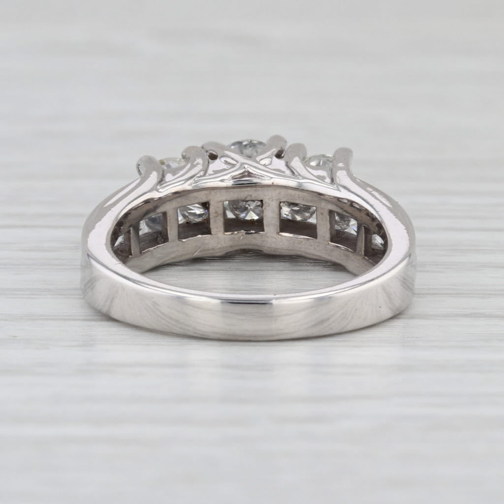 2.54ctw 3-Stone Round Brilliant Diamond Engagement Ring 14k White Gold Size 8.5