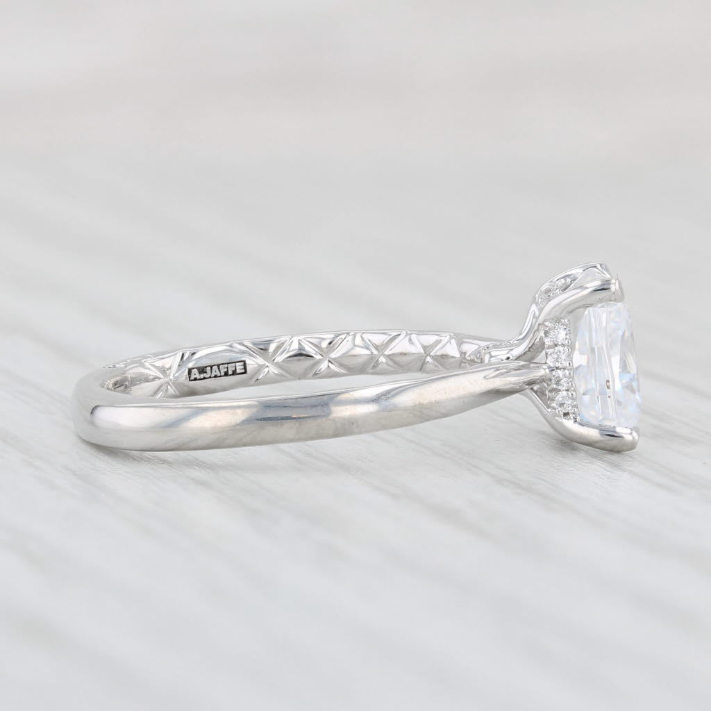 Light Gray New A Jaffe Diamond Semi Mount Engagement Ring 18k White Gold Size 6