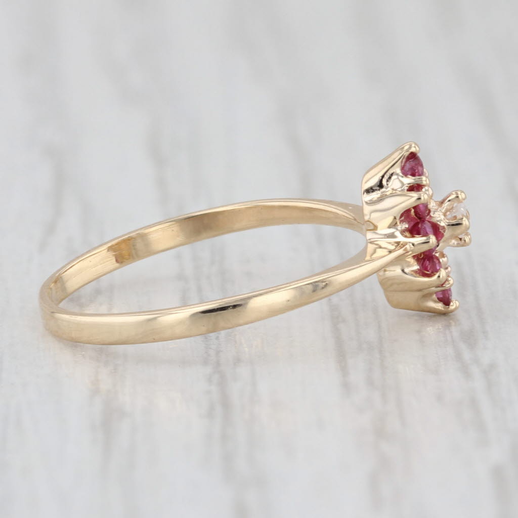 0.16ctw Ruby Diamond Ring 10k Yellow Gold Size 5.75