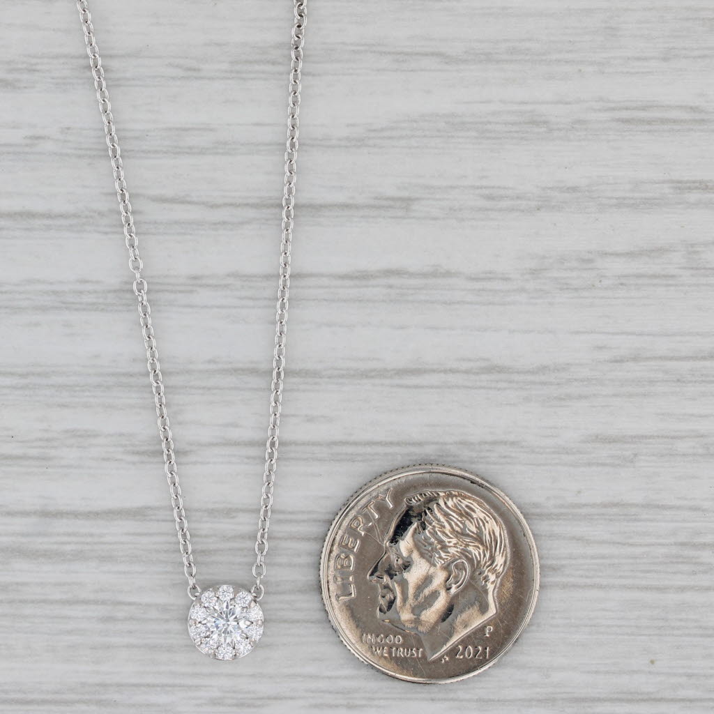 Gray Heart On Fire Diamond Halo Pendant Necklace 18k White Gold 16" 18"