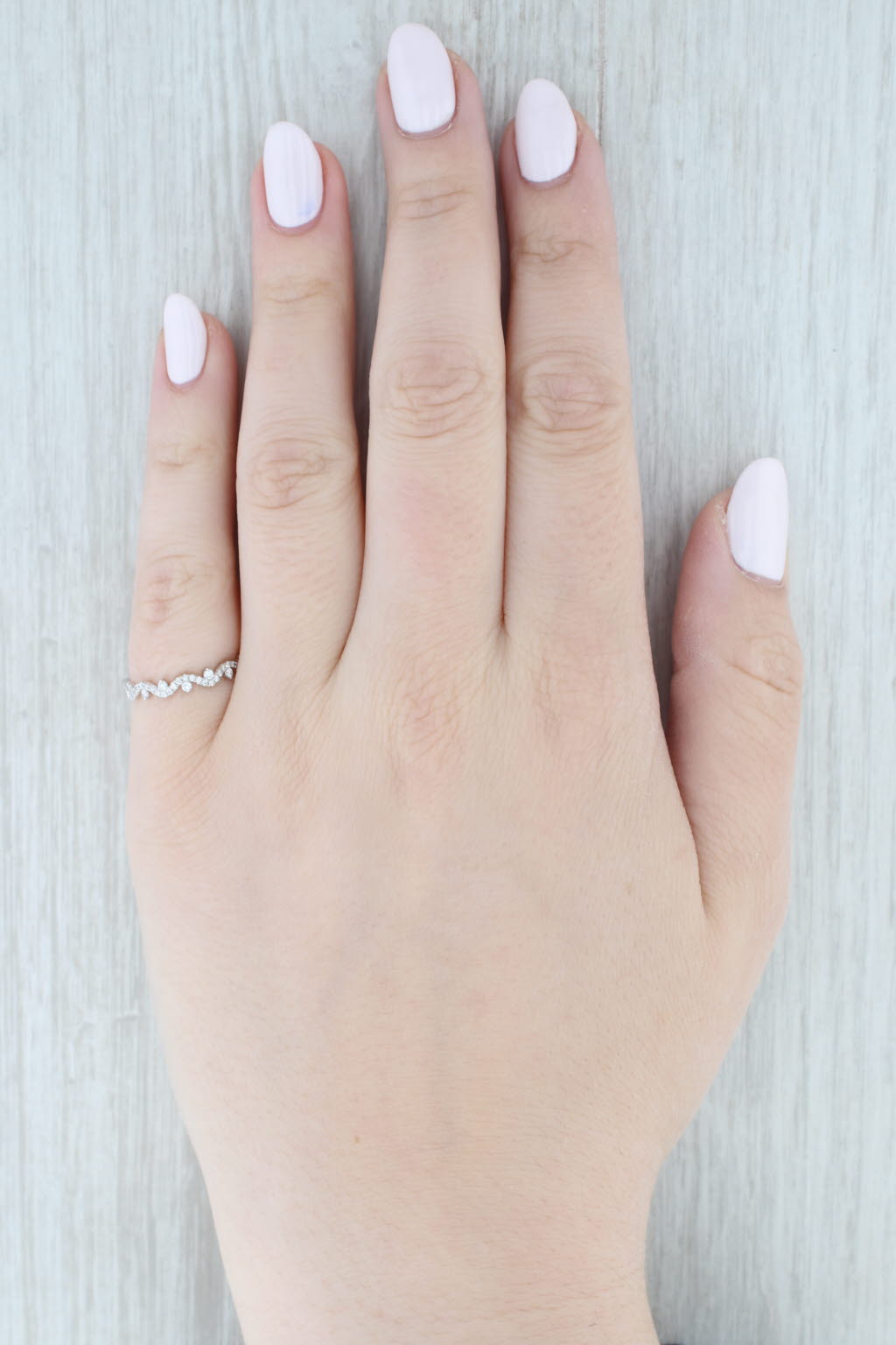 Light Gray New 0.22ctw Diamond Ring 14k White Gold Wedding Band Stackable Anniversary S 6.5