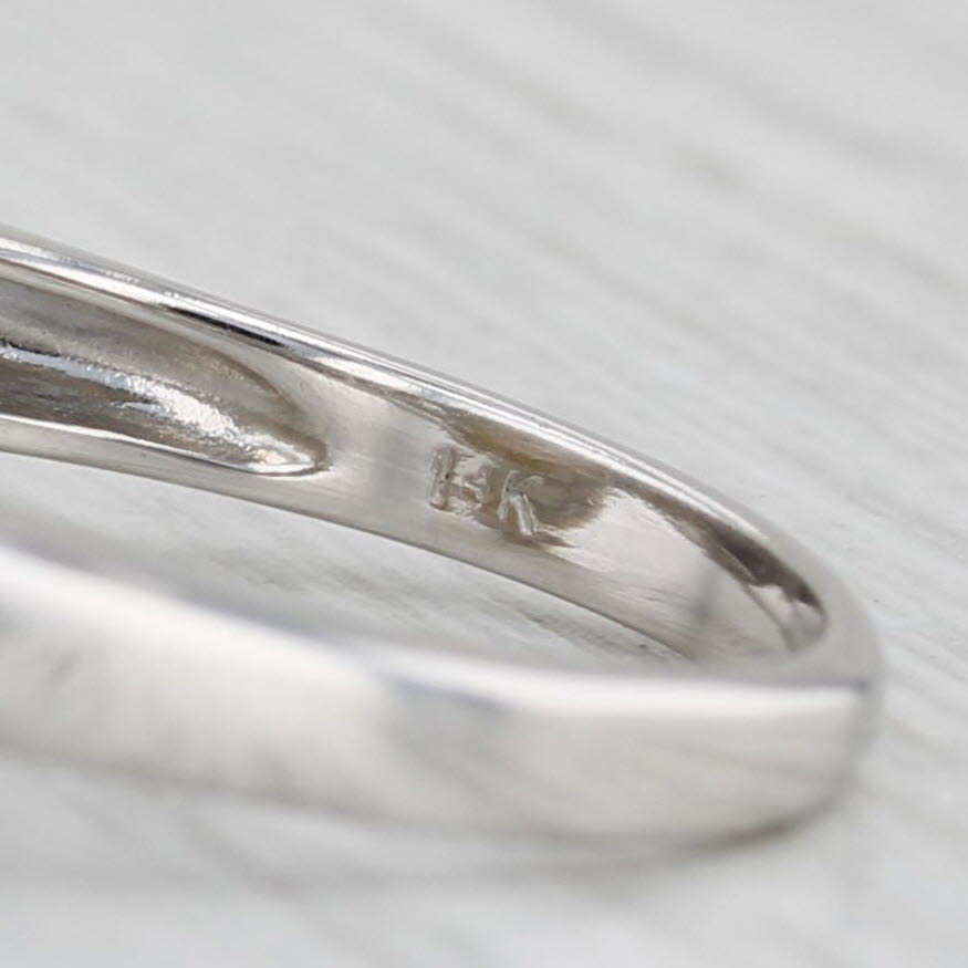 Light Gray Cultured Pearl 0.18ctw Diamond Ring 14k White Gold Size 6