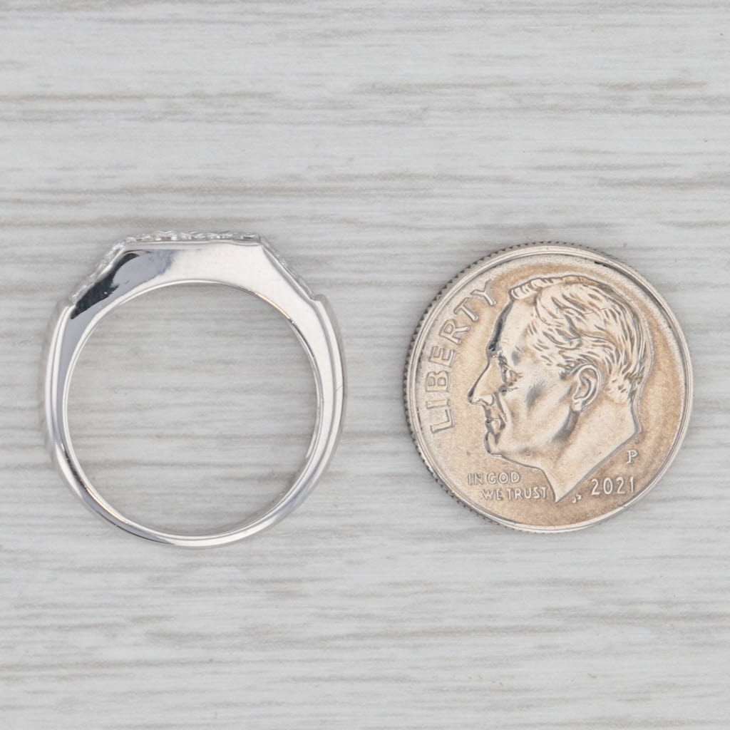 Gray 0.61ctw Princess Diamond Ring 18k White Gold Size 4.5 Stackable Wedding Band