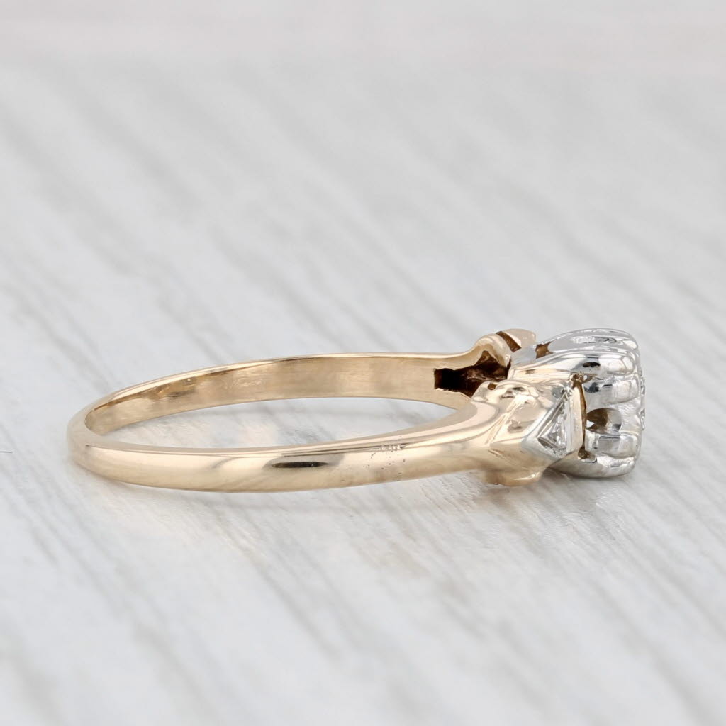 Light Gray Vintage Diamond Engagement Ring 14k Yellow Gold Size 6.25