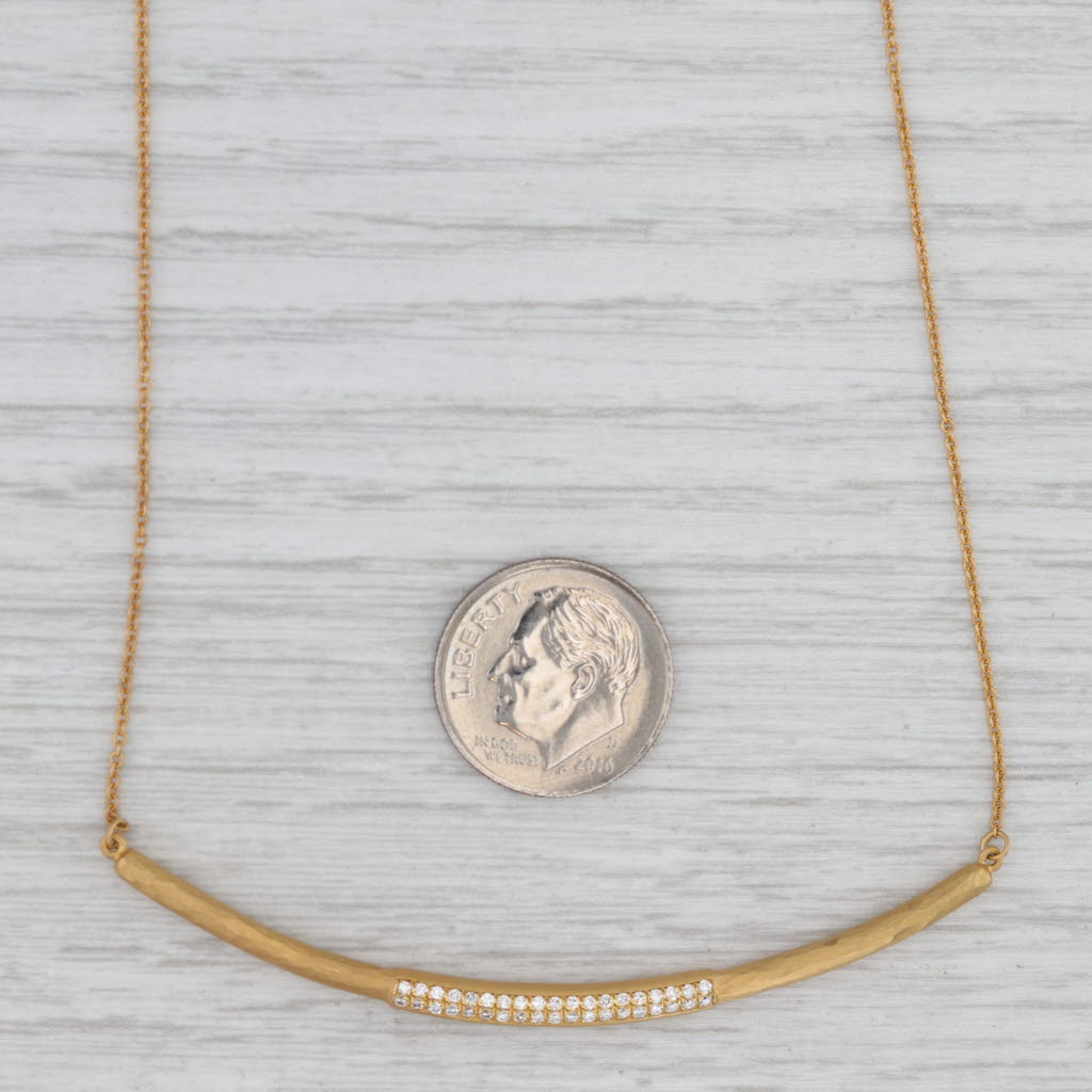 Light Gray New Marika Desert 0.14ctw Diamond Bar Necklace 14k Yellow Gold Adjustable