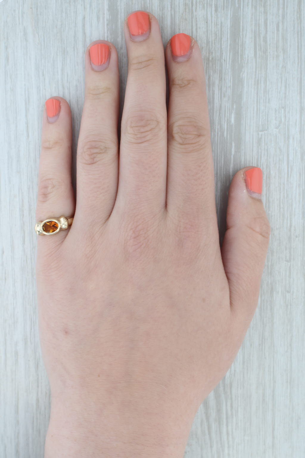 0.90ct Citrine Oval Solitaire Ring 14k Yellow Gold Size 6.25