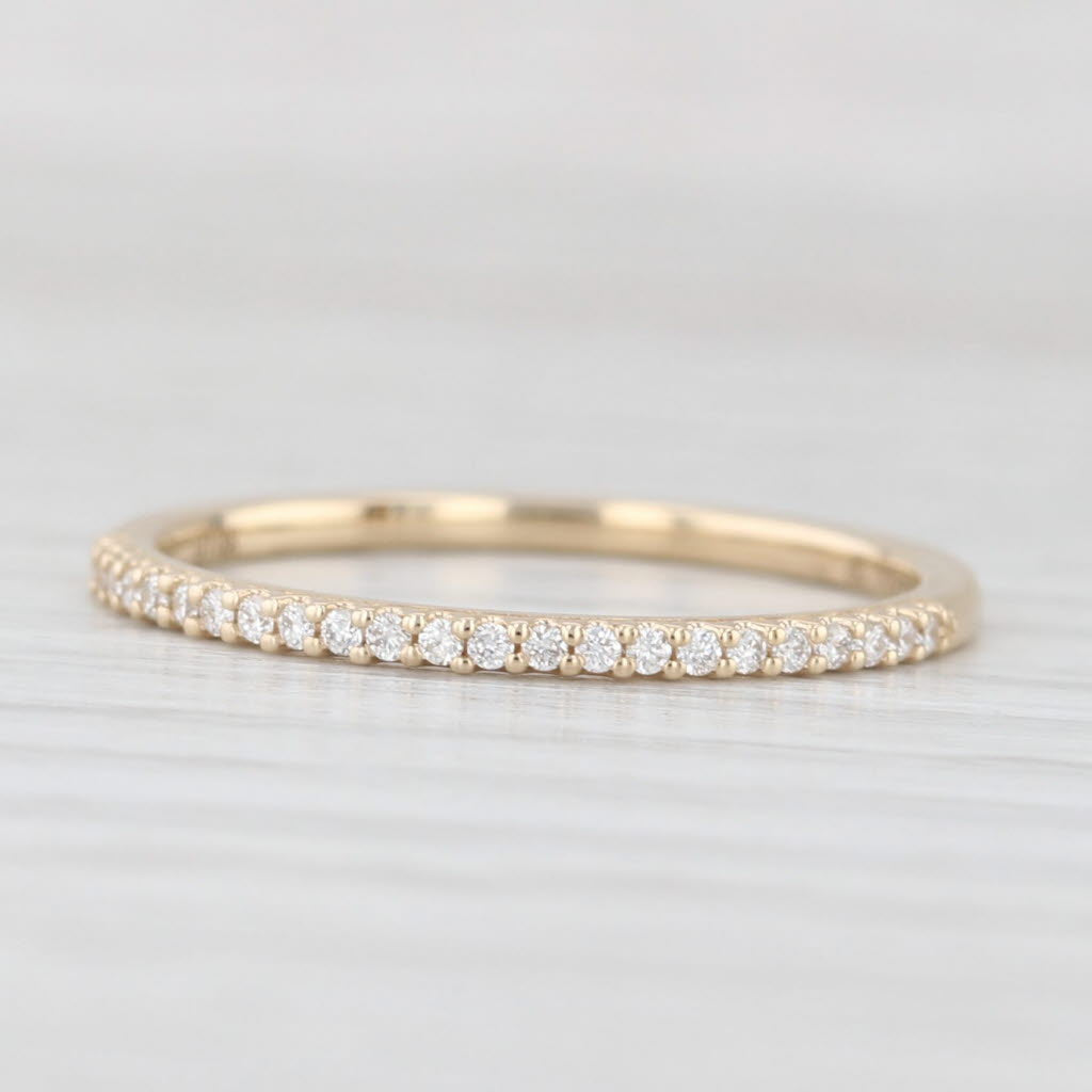 Light Gray New 0.10ctw Diamond Wedding Band 14k Yellow Gold Stackable Anniversary Ring 6.5