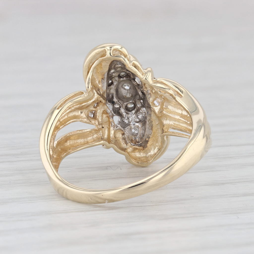 Light Gray 0.13ctw Diamond Cluster Ring 10k Yellow Gold Size 7.25