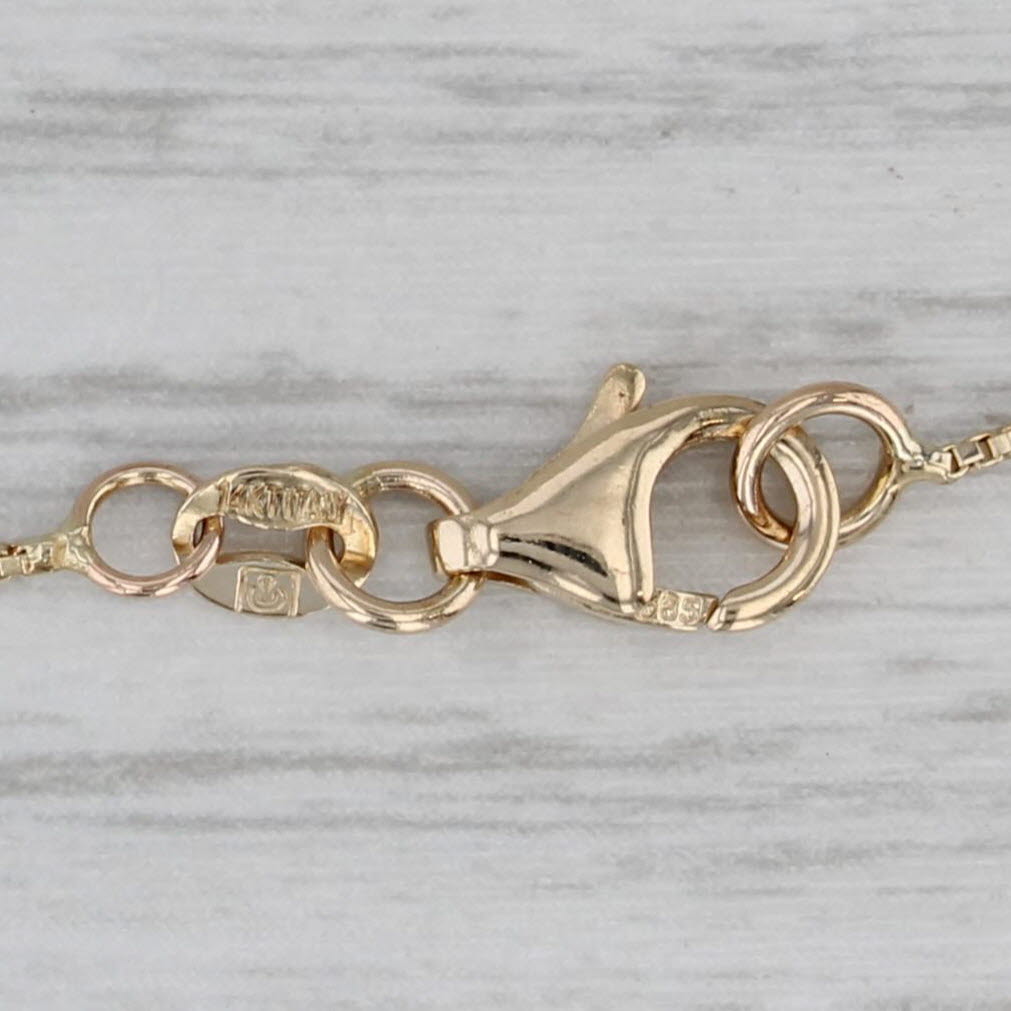 Gray Open Heart Pendant Necklace 14k Yellow Gold 18" Box Chain
