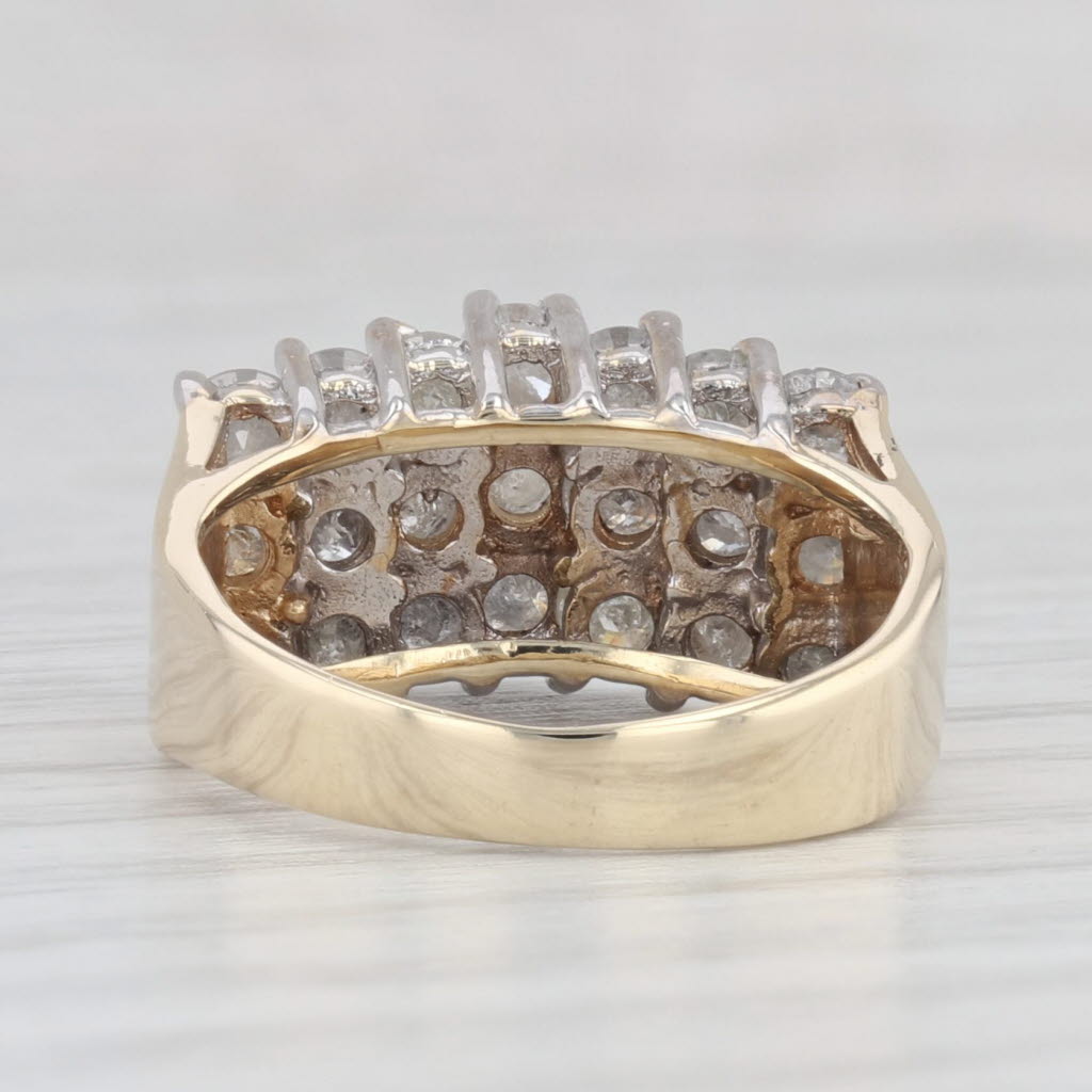 Light Gray 2ctw Diamond Cluster Tiered Ring 10k Yellow Gold Size 5 Cocktail