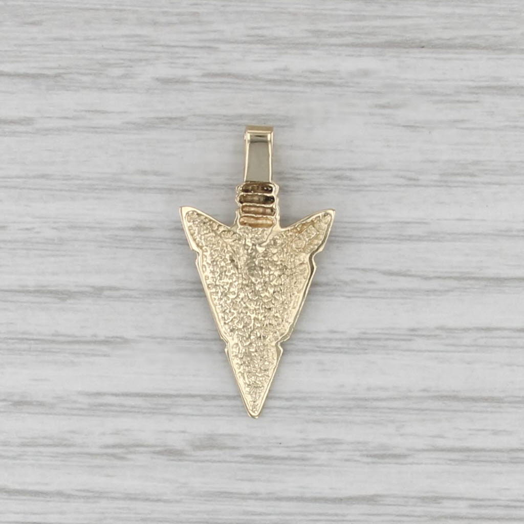 Arrowhead Pendant 14k Yellow Gold Brushed Detailed