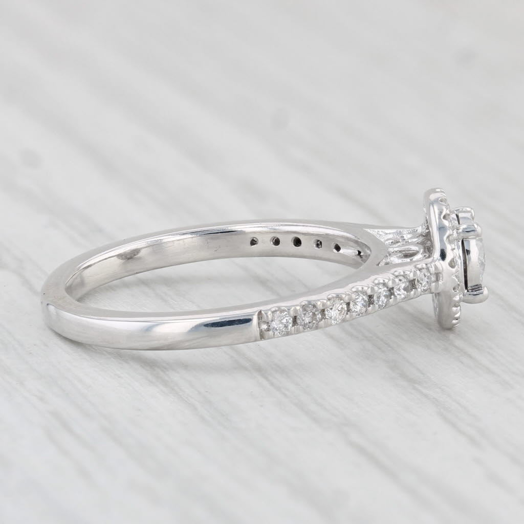 Light Gray 0.31ctw Diamond Halo Engagement Ring 10k White Gold Size 5.75-6