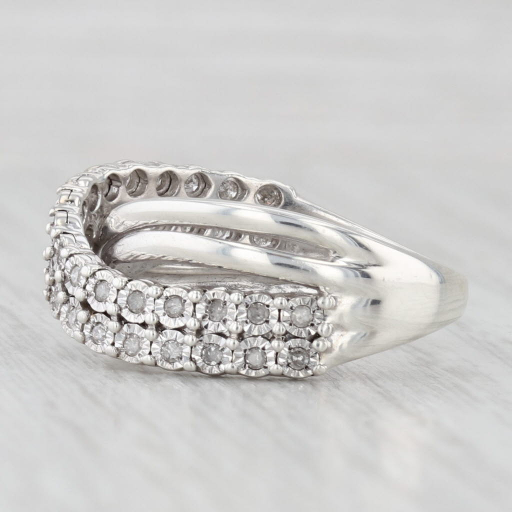 Light Gray Effy 0.25ctw Diamond Cross Over Ring Sterling Silver Size 7.25