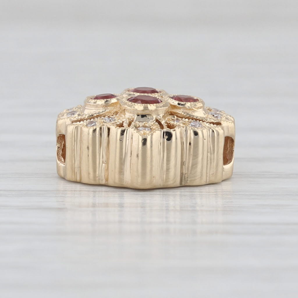 Joshua 0.45ctw Diamond Tourmaline Slide Bracelet Charm 14k Yellow Gold Vintage