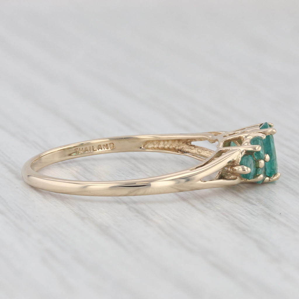Light Gray 0.76ctw Emerald Ring 14k Yellow Gold Size 9